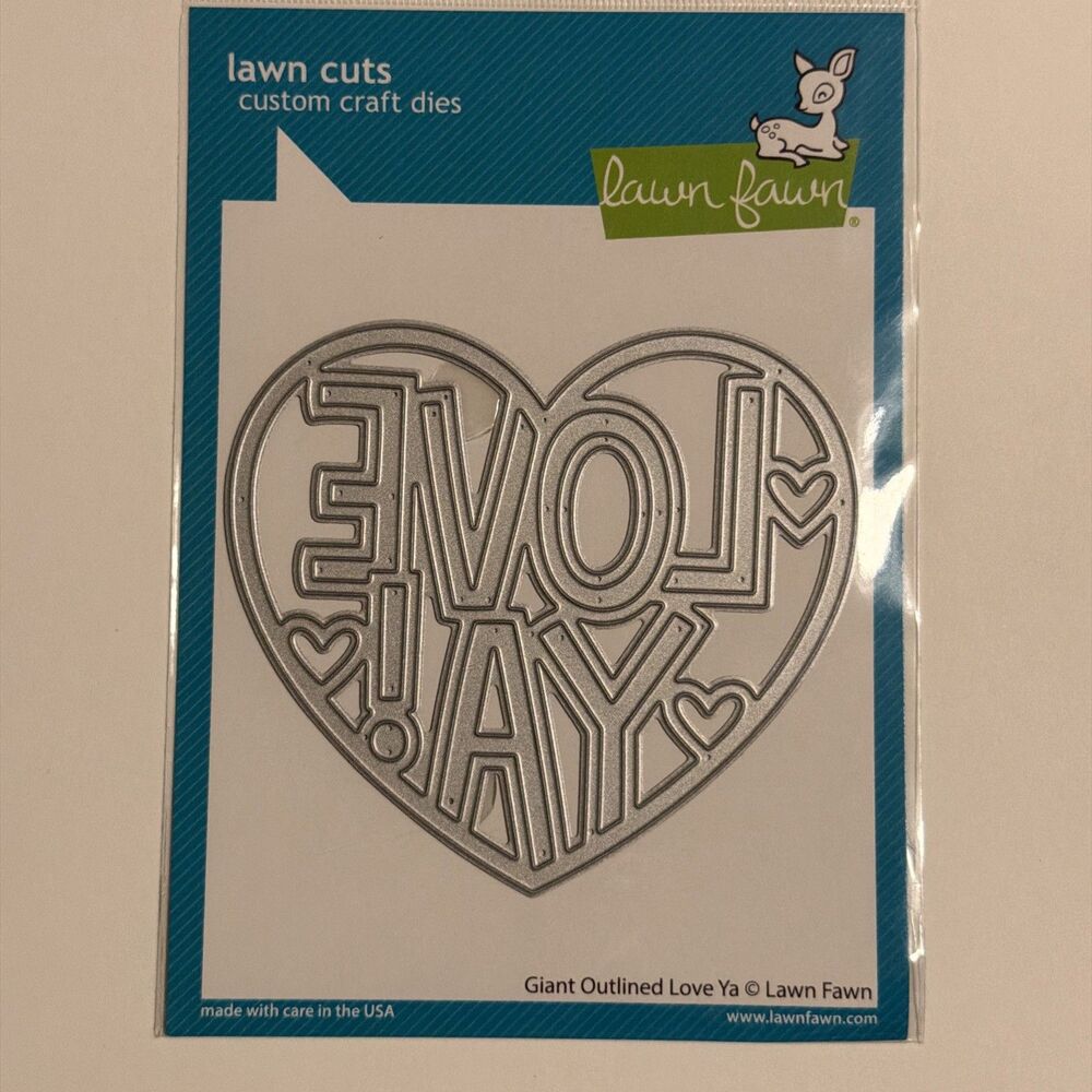Lawn Fawn Lawn Cuts Giant Outlined Love ya big heart valentines day